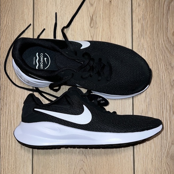 Nike Other - NWT - Nike Revolution 8.5 Wide Black and White Running Shoes